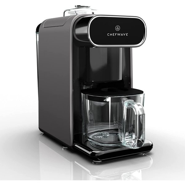Chefwave Milkmade NonDairy Milk Maker SilverBlack with 6 Program, Auto Clean Black CW-NMM-BLK